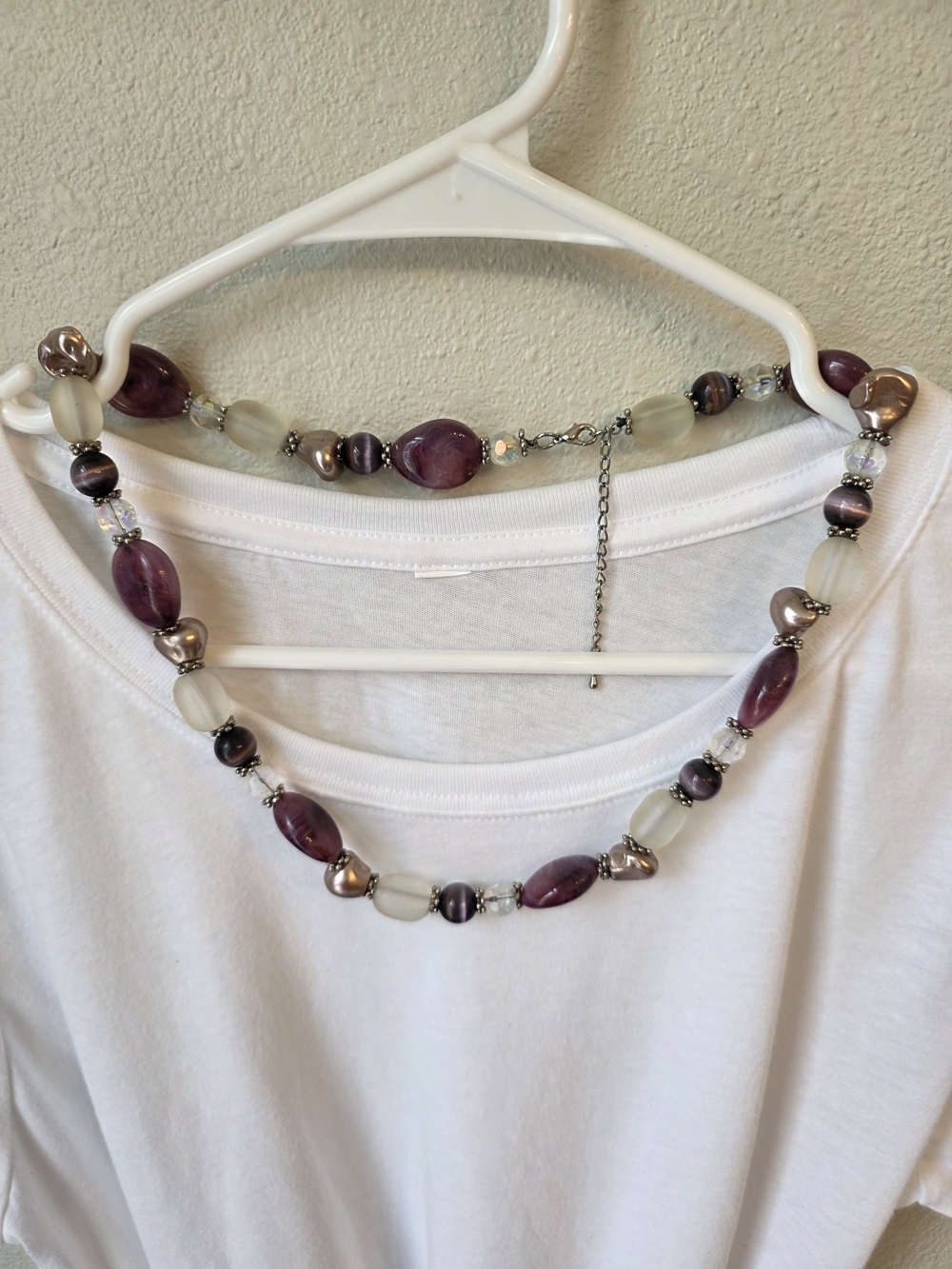 Women’s Purple Bead Layered Necklace - Unbranded #49